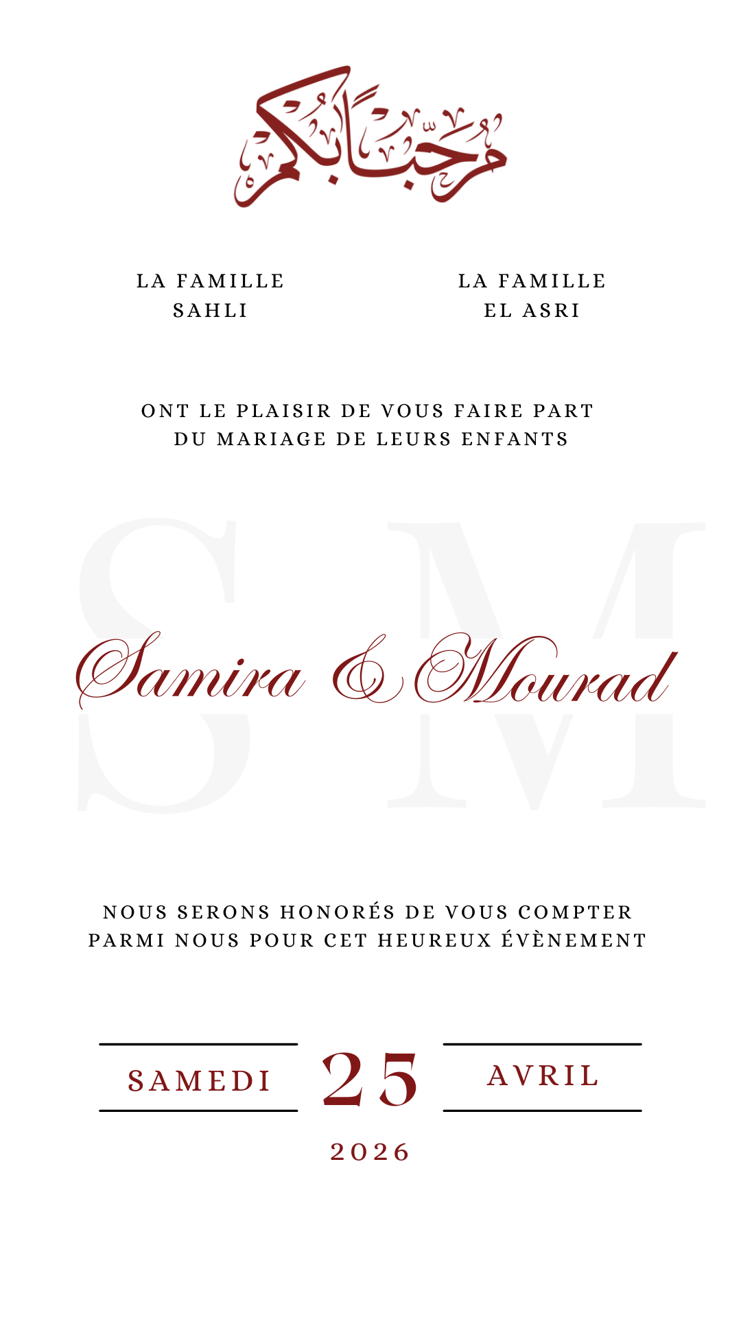 Invitation de Mariage
