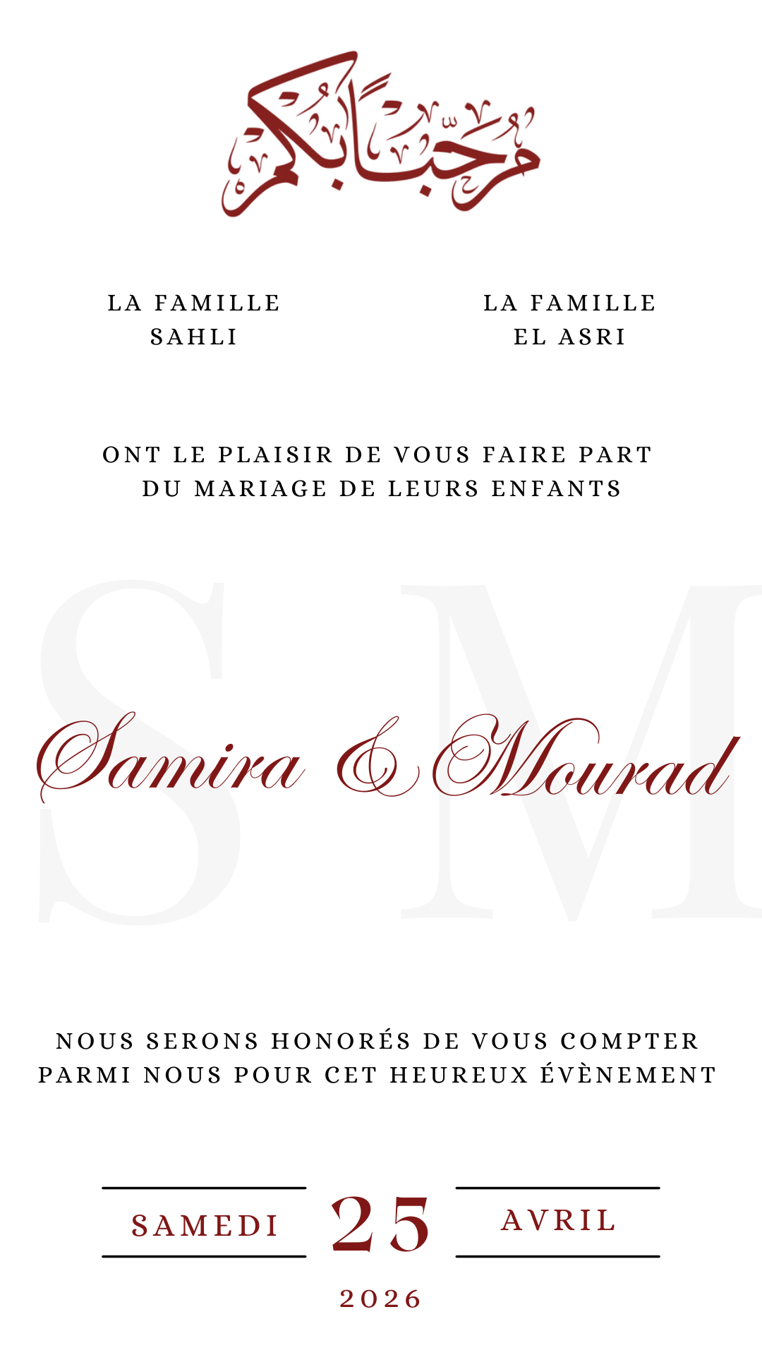 Invitation de Mariage